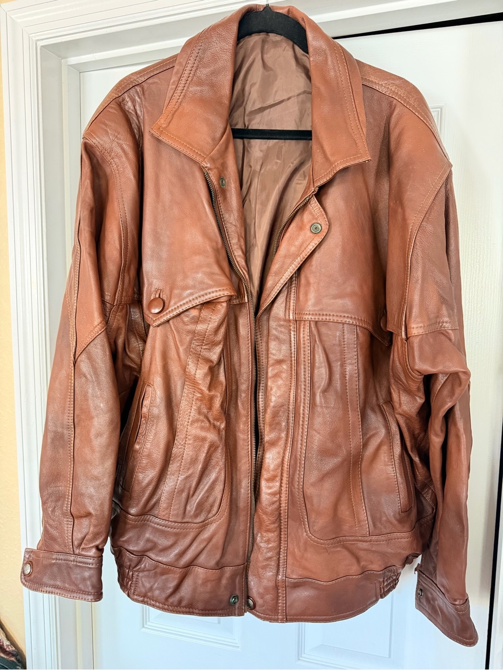 Unisex Vintage ULP Leather Bomber Sz 4